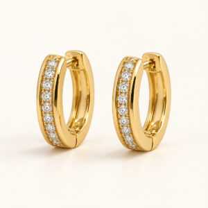 Line Crystal-Look Channel Huggie Earrings