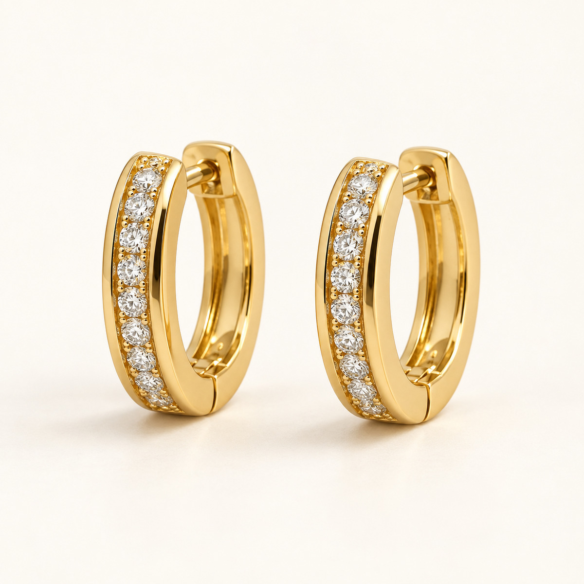 Line Crystal-Look Channel Huggie Earrings Line Crystal-Look Channel Huggie Earrings