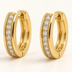 Line Crystal-Look Channel Huggie Earrings
