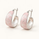 Blush Frost Oval Hoop Earrings