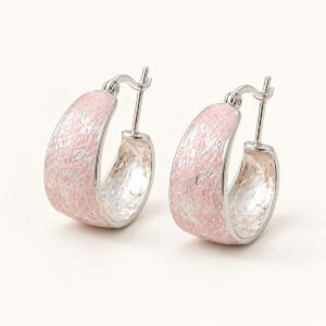 Blush Frost Oval Hoop Earrings