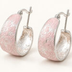 Blush Frost Oval Hoop Earrings