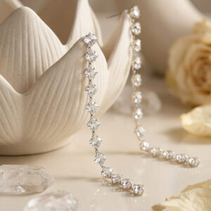 Starlight Linear Crystal-Look Drop Earrings