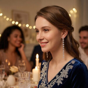 Starlight Linear Crystal-Look Drop Earrings