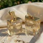 Lumiere Clear Cube Drop Earrings