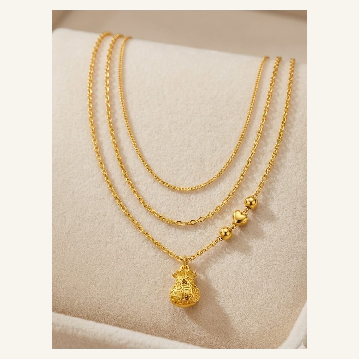 Golden Teardrop Layered Necklace Golden Teardrop Layered Necklace