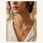 Golden Teardrop Layered Necklace