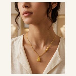 Golden Teardrop Layered Necklace
