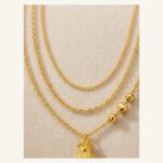 Golden Teardrop Layered Necklace