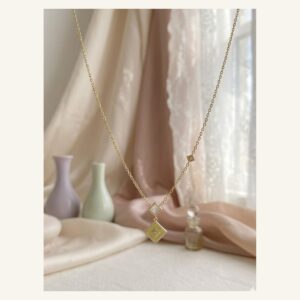 Geometric Square Drop Necklace