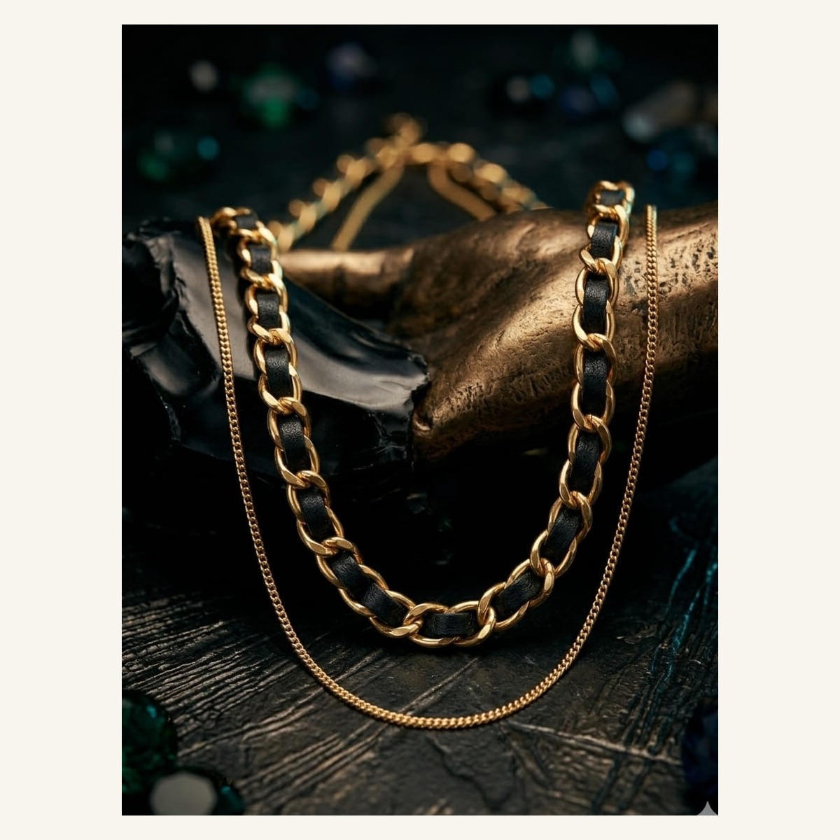 Layered Golden Curb Necklace Layered Golden Curb Necklace