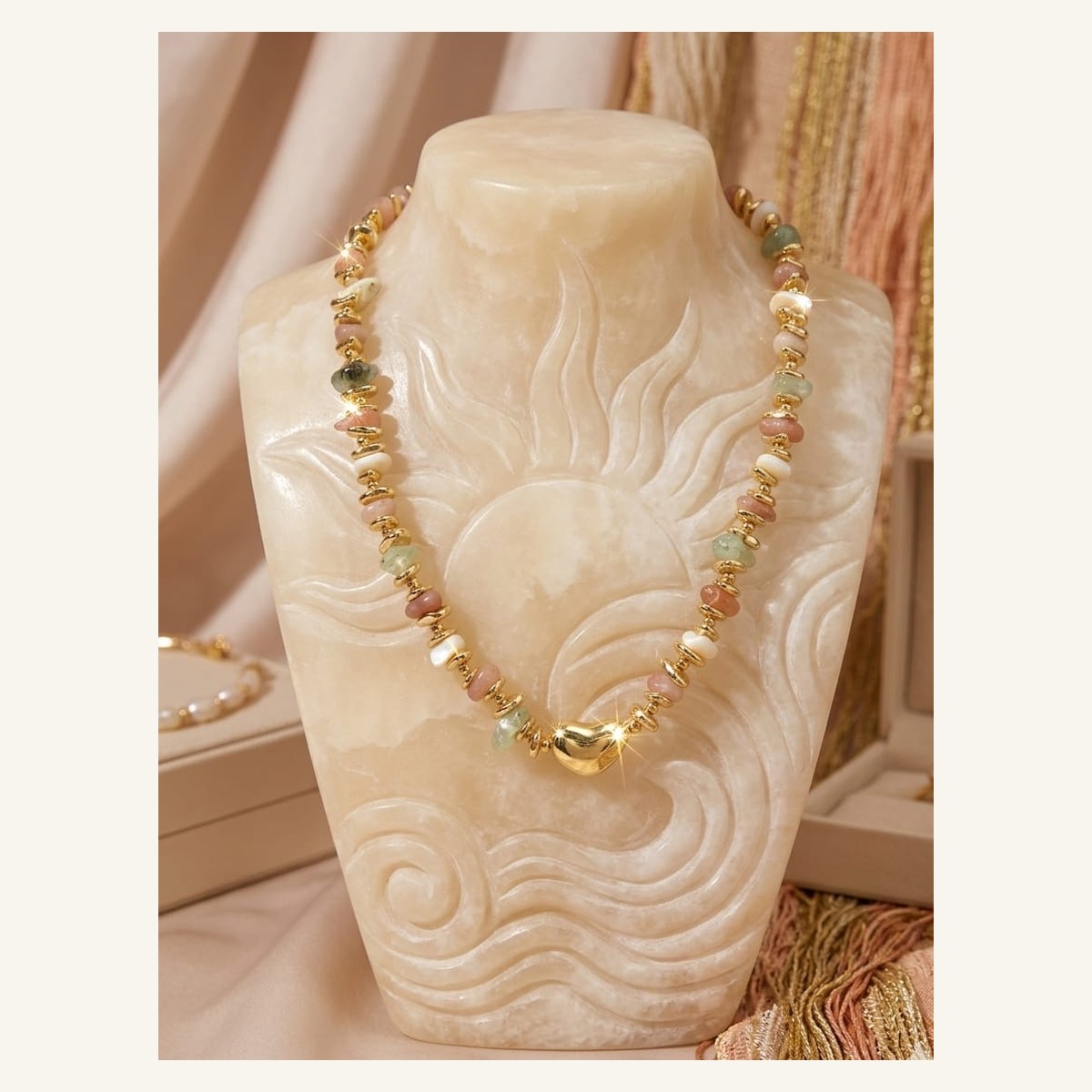 Pastel Irregular Bead Necklace Pastel Irregular Bead Necklace