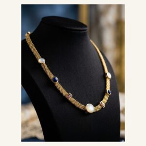 Pearl-Look Jewel Station Necklace