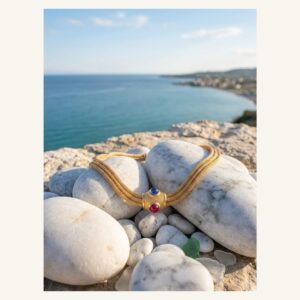 Coastal Multi-Strand Cabochon Collar