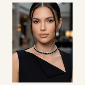 Monochrome Crystal Collar Necklace