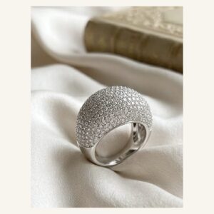 Silver Pavé Dome Statement Ring