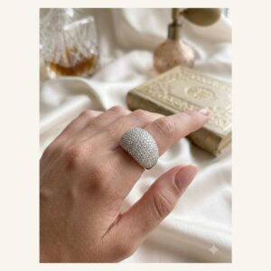 Silver Pavé Dome Statement Ring