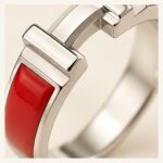 Red Enamel Bridge Ring