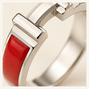 Red Enamel Bridge Ring
