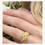 Rainbow Pavé Dome Ring