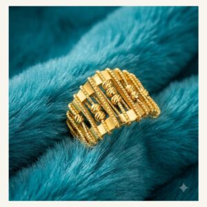 Ribbed Architectural Wide Ring