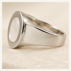 Ivory Inlay Circle Signet