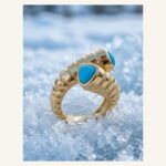 Turquoise Double-Cabochon Bypass Ring
