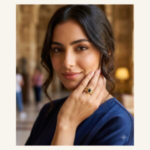 Midnight Oval Halo Ring