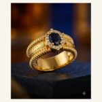 Midnight Oval Halo Ring