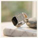 Tricolor Geometric Open Ring
