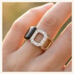 Tricolor Geometric Open Ring