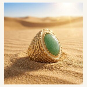 Green Oval Textured Signet