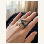 Monochrome Floral Mosaic Ring