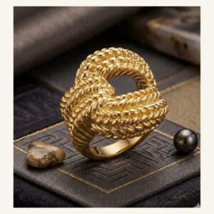 Braided Golden Knot Ring