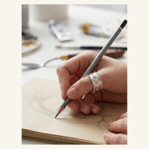 Silver Feather Cluster Ring