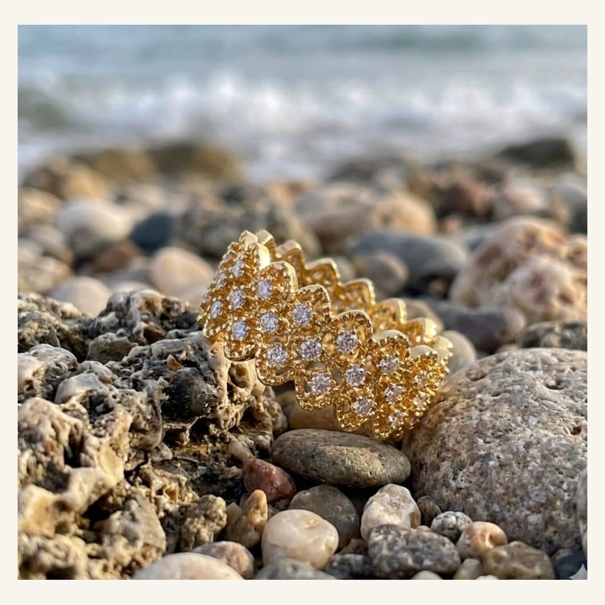 Golden Scallop Pavé Ring Golden Scallop Pavé Ring