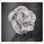 Silver Baguette Loop Knot Ring