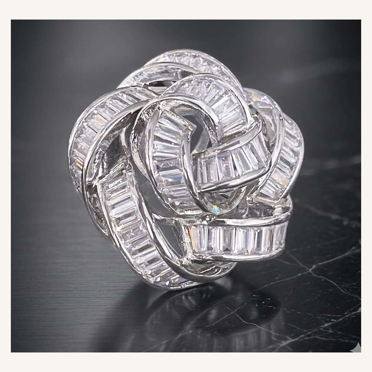 Silver Baguette Loop Knot Ring Silver Baguette Loop Knot Ring