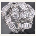 Silver Baguette Loop Knot Ring