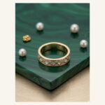 Green Geometric Inlay Band