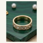 Green Geometric Inlay Band