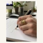 Green Bead Multiwave Ring