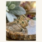 Green Bead Multiwave Ring