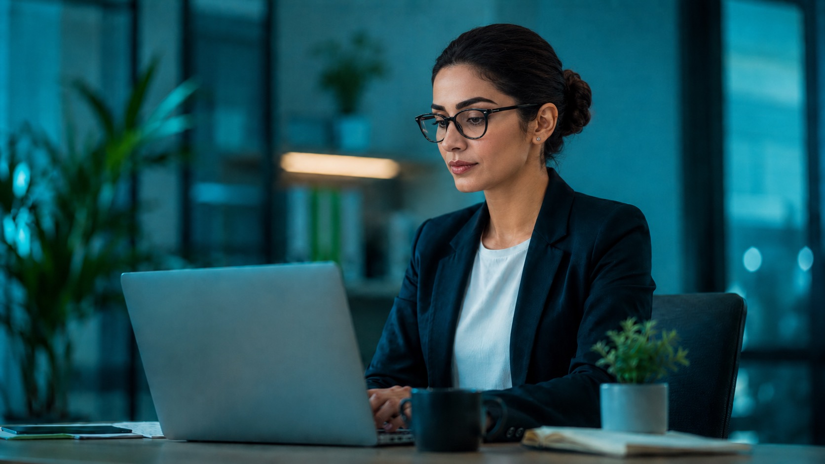 HR professional working with digital tools